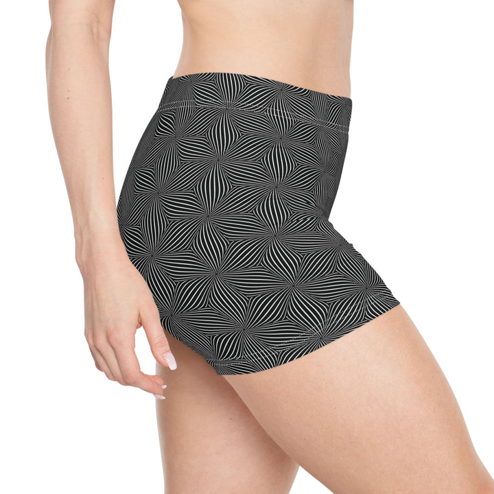 Right side view of Warpwave leggings – bold and wavy psychedelic style for dance and flow.
