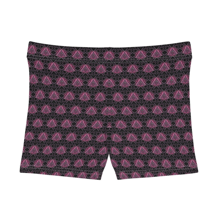 Flat back layout of Eyora shorts leggings – clean, colorful psychedelic pattern for expressive wear.