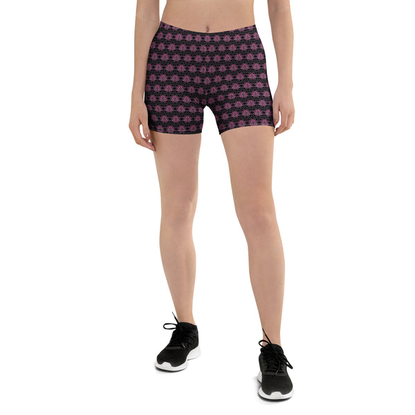 Front view of Eyora psychedelic shorts leggings – vibrant visionary activewear for festivals and yoga.