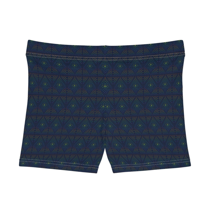 Flat back layout of GeOm shorts leggings – clean sacred geometry for energetic expression.