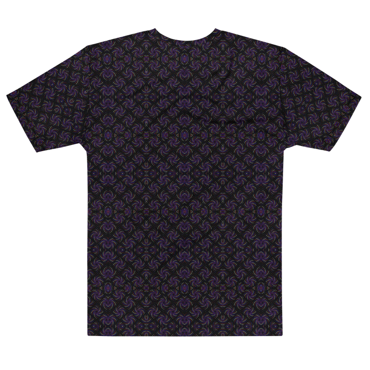 Second back flat shot of Dotadelic t-shirt – black-purple palette with fractal-inspired geometry for art and spirituality enthusiasts.