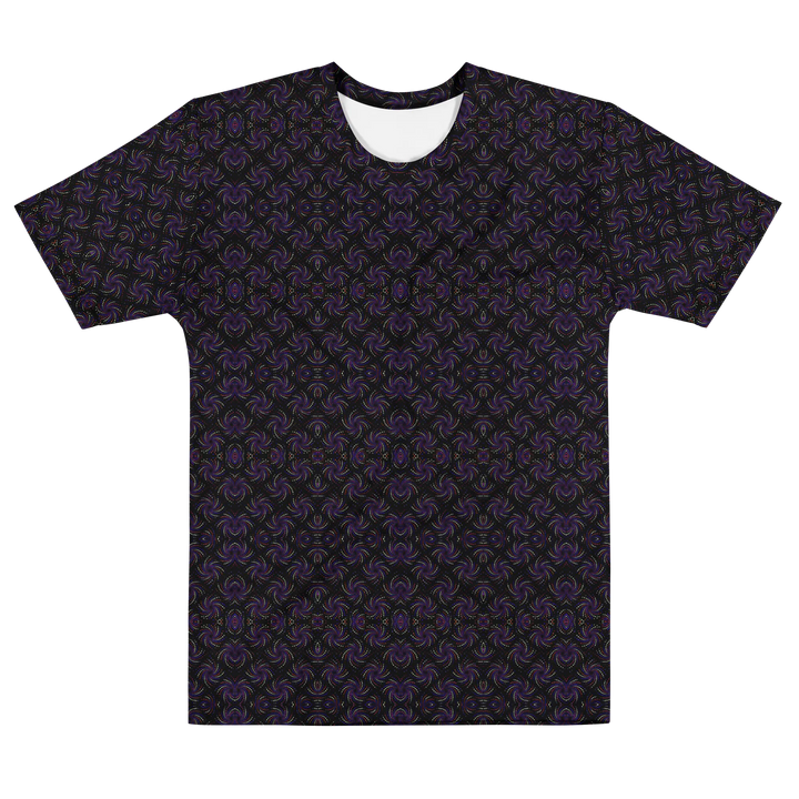 Alternate flat lay of Dotadelic geometric shirt in black and purple – great for unisex rave outfits and high-vibe wardrobes.