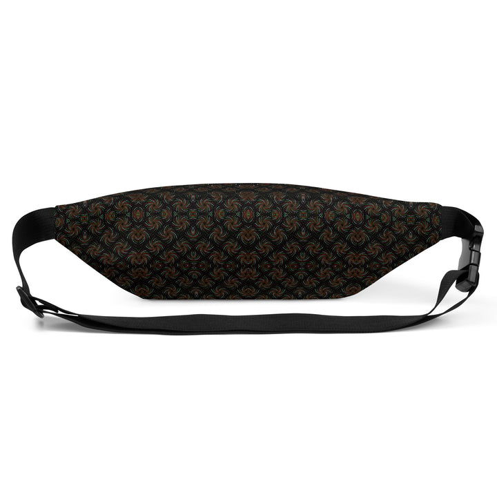 Flat back view of Dotadelic BlackRed waistbag – water-resistant and visionary for active lifestyles.