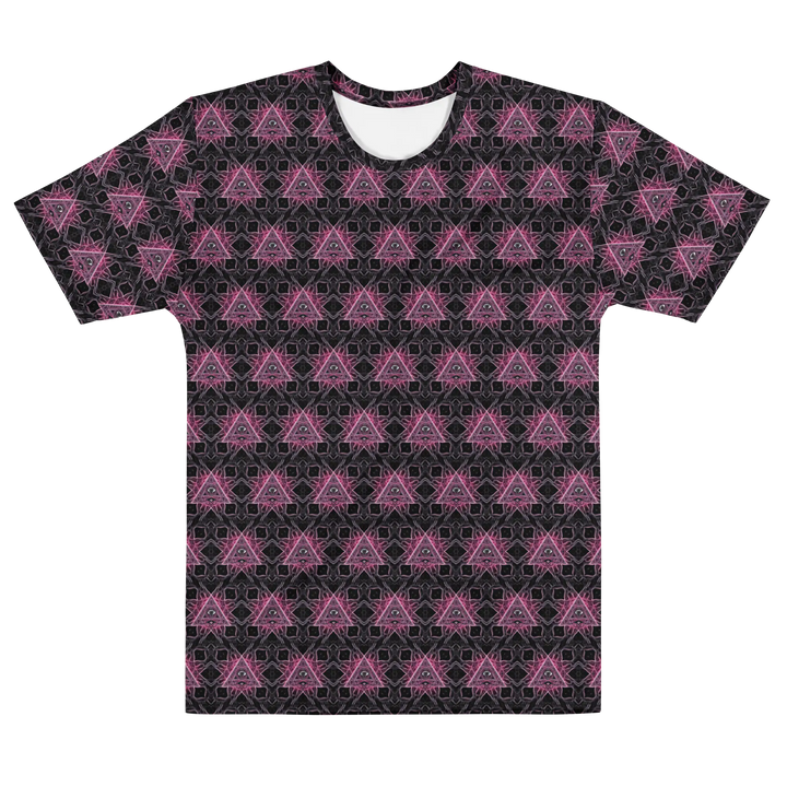 Alternate flat front view of Eyora t-shirt – sacred geometry fashion for psytrance culture and spiritual expression.