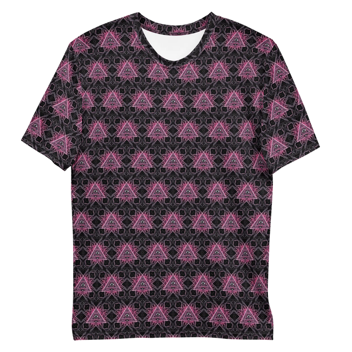 Flat lay front of Eyora t-shirt – sacred geometry and visionary design for spiritual and festival wear.
