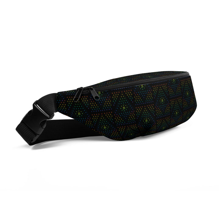 Side view of GeOm waistbag – visionary art meets practical rave gear for free spirits