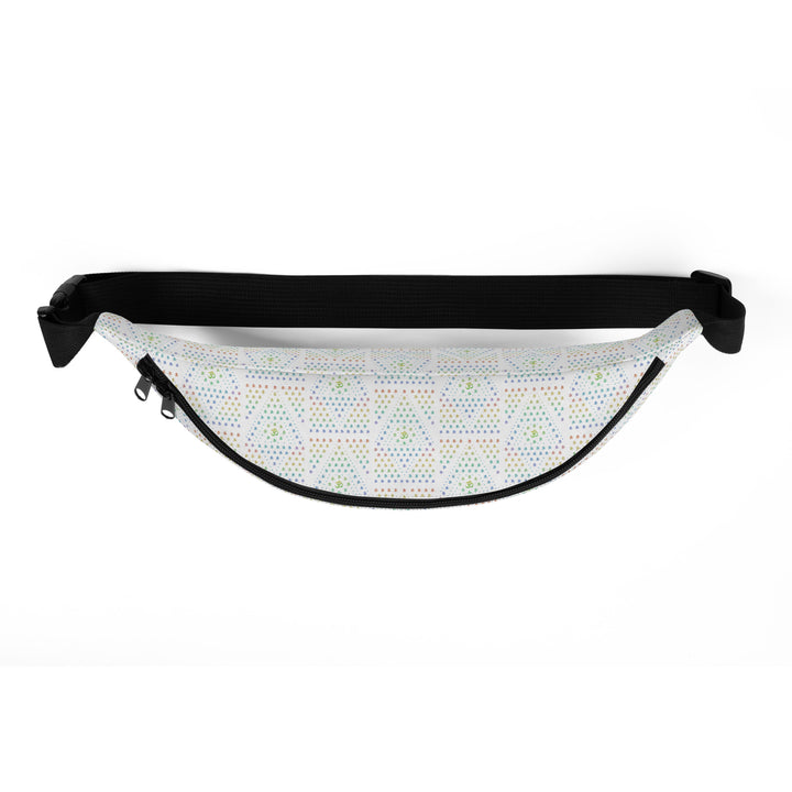 Top view of GeOm waistbag – water-resistant and ideal for music festivals and travel.