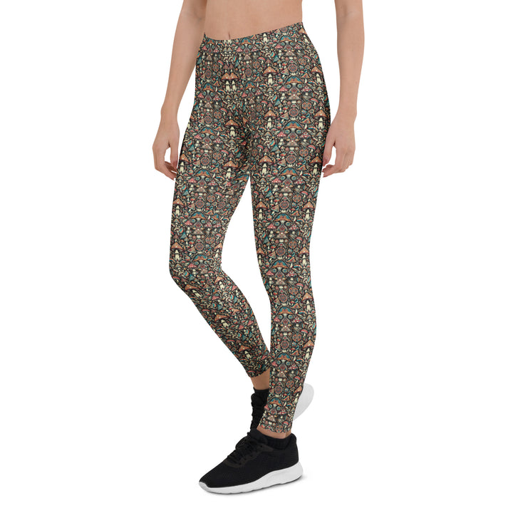 Left side of GeoMush leggings – active, artistic, and built for conscious movement.