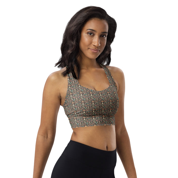 Side view of Geomush sports bra – perfect for raves, yoga and active lifestyles