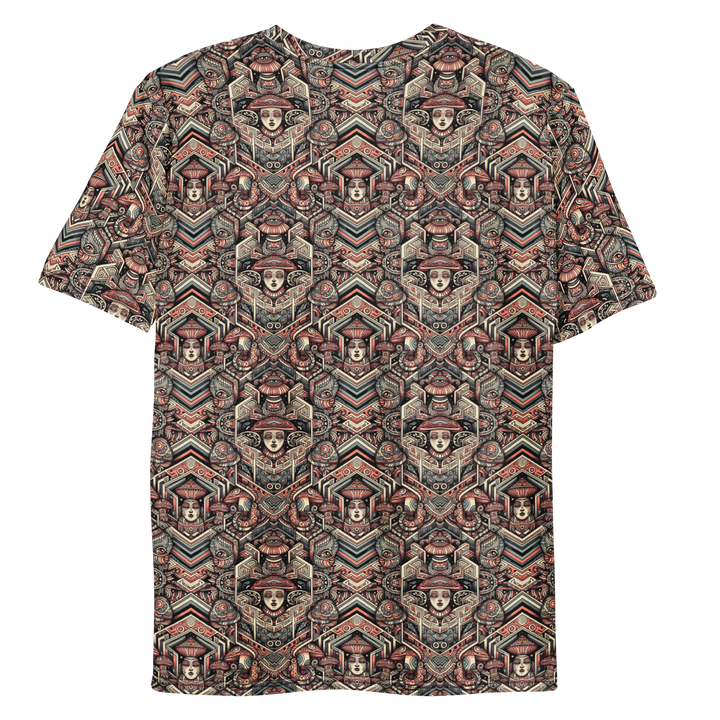 Flat back view of GEOTRIBE shirt – detailed tribal design for psychedelic streetwear.