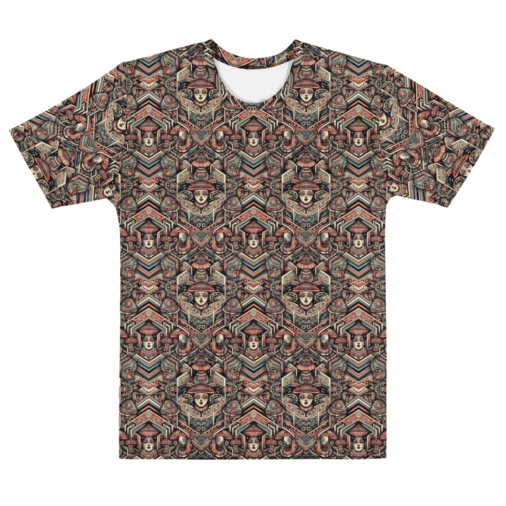 Alternate flat front of GEOTRIBE psychedelic shirt – visionary tribal print for spiritual fashion.
