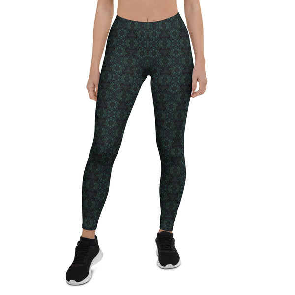 Front view of Lumora psychedelic leggings – radiant sacred geometry for festivals, yoga, and self-expression.