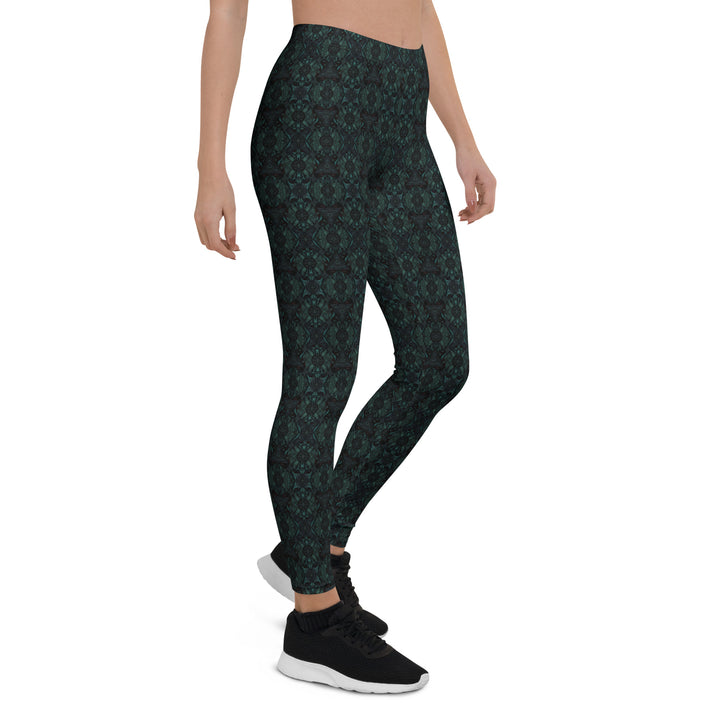 Right side view of Lumora leggings – bright geometric design for dance, meditation, and movement.