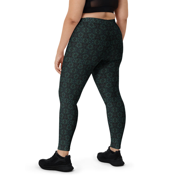 Plus-size back of Lumora leggings – soft, luminous pattern crafted for active and artistic souls.