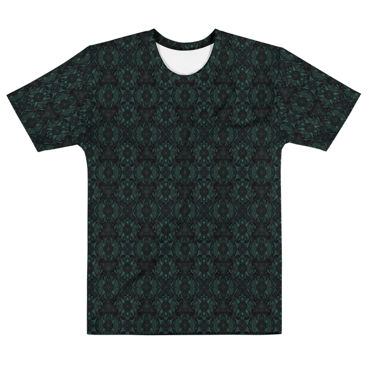 Alternate flat lay front of Lumora shirt – artistic sacred geometry for elevated self-expression and conscious ravewear.
