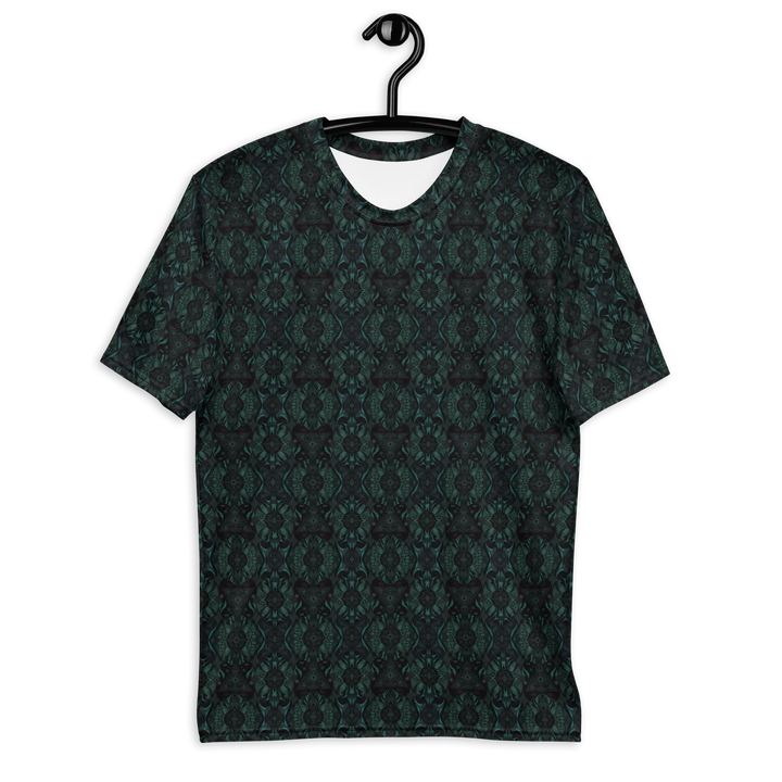 Front view of Lumora psychedelic t-shirt – sacred geometry meets visionary fashion, perfect for festival goers and rave lovers.