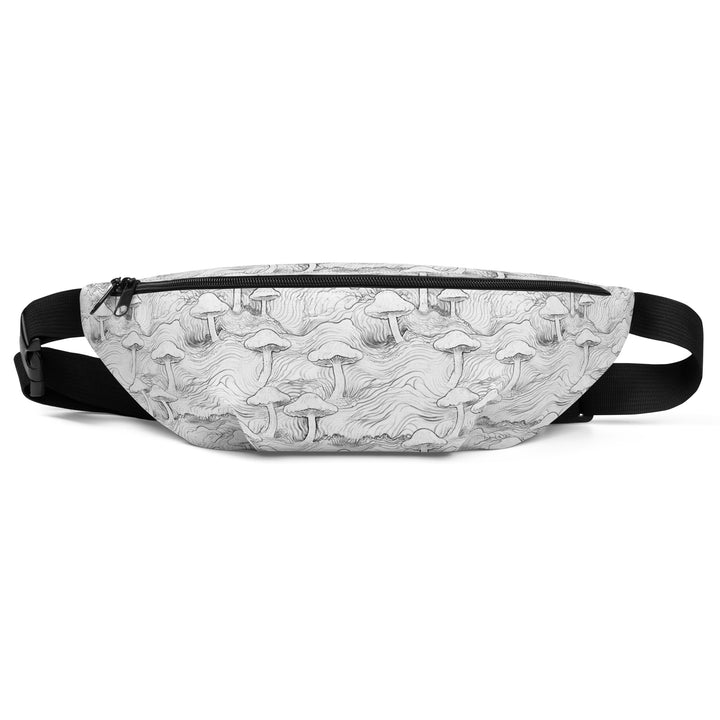 Flat front view of Mushforest waistbag – bold and functional accessory for EDM lovers and travelers