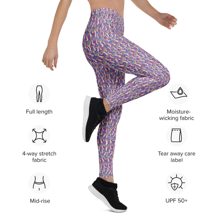  Leg-lift pose in MushTrip leggings – highlighting stretch, support, and sacred mushroom vibe.