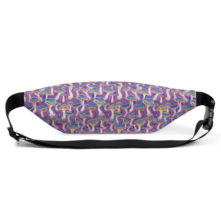 Flat back of Mushtrip waistbag – stylish sacred geometry pattern for active and expressive lifestyles