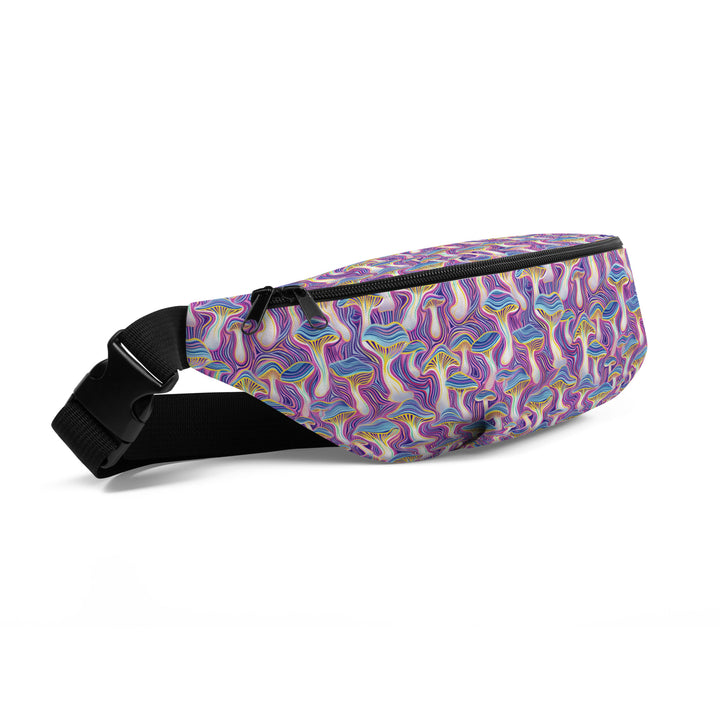 Side view of Mushtrip waistbag – sleek and compact, ideal for hands-free partying and travel
