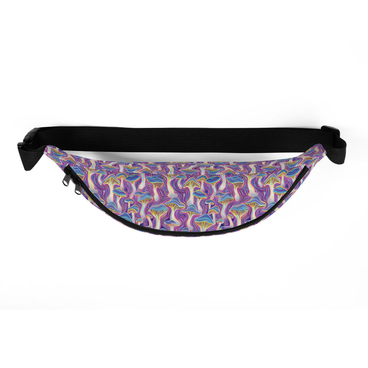 Top view of Mushtrip waistbag – psychedelic flair meets functional festival storage