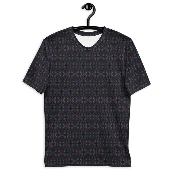 Front view of the Nebulith psychedelic t-shirt – sacred geometry meets galactic art for visionary festival fashion.