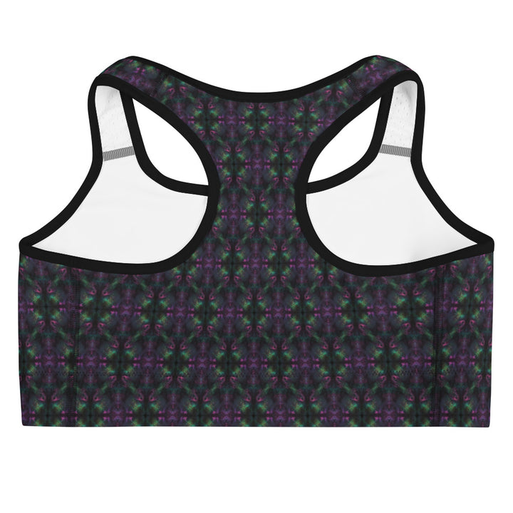 Back flat view of Nebulith bra – symmetrical design ideal for festivals and sporty fashion