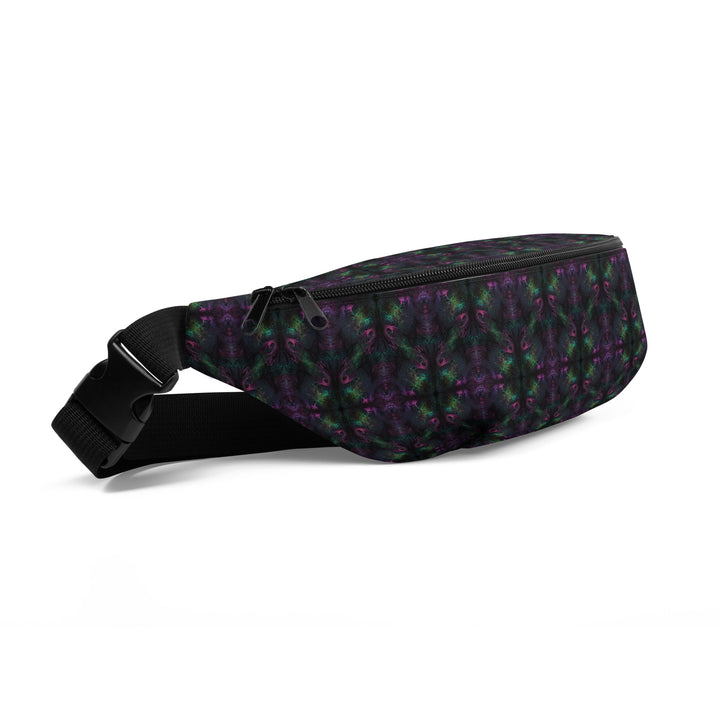 Side view of Nebulith waistbag – waterproof and bold, designed for EDM festivals and active psychedelic lifestyles