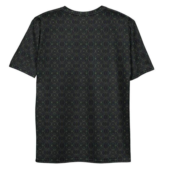 Flat back view of Nexora shirt – unique geometric design perfect for psychedelic and spiritual fashion.