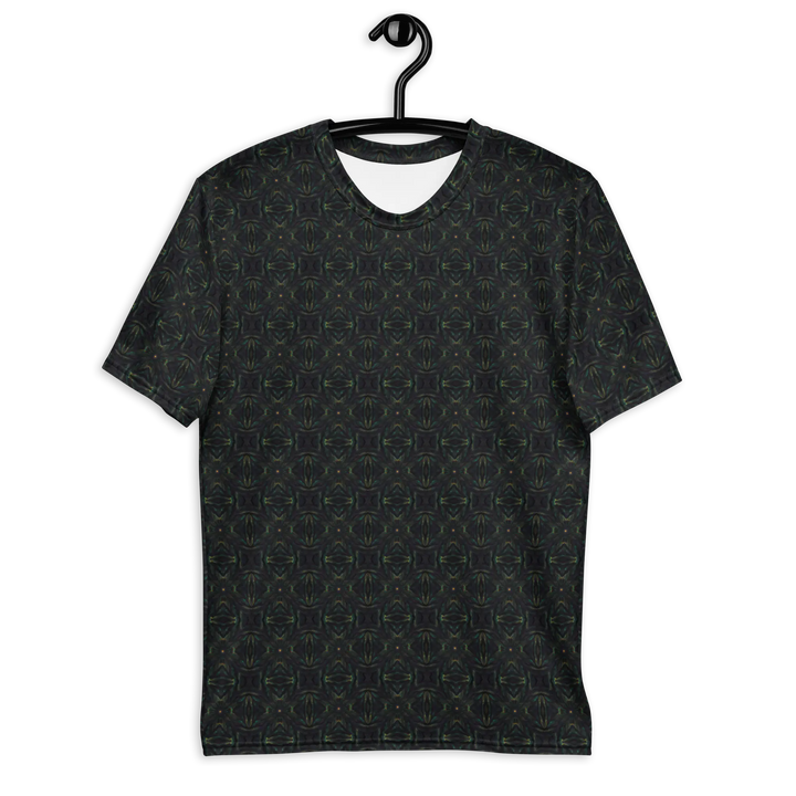 Front view of Nexora psychedelic t-shirt – sacred geometry infused with futuristic visionary art.