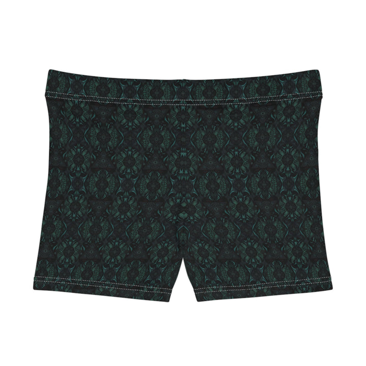 Flat back layout of Lumora shorts leggings – clean psychedelic pattern for expressive festival wear.