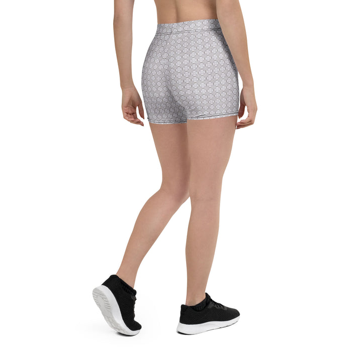 Back angle of Netra festival shorts – visionary third-eye pattern meets high-performance comfort.