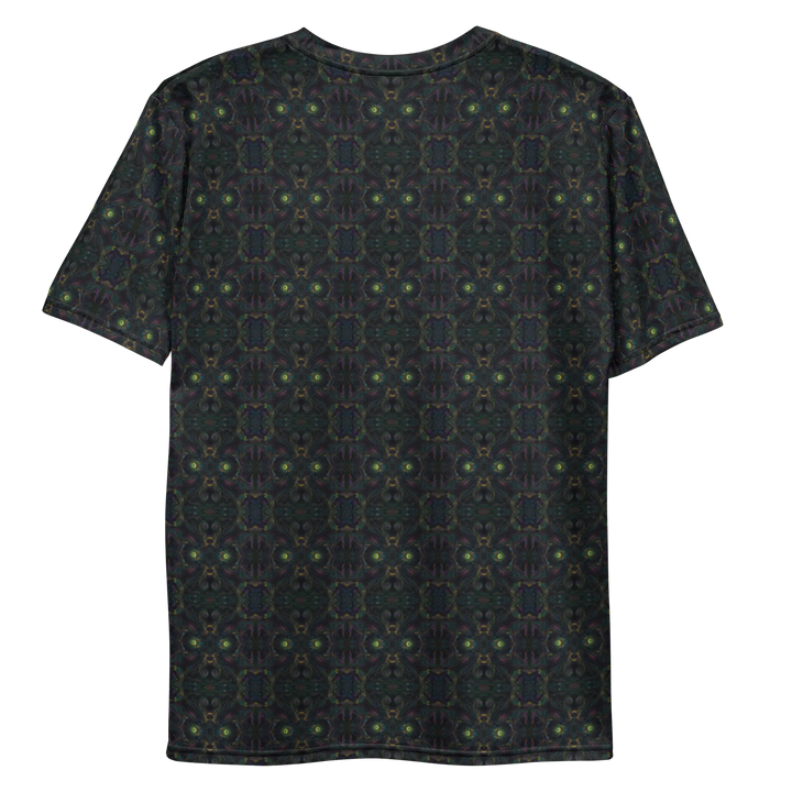 Flat back view of Psybot shirt – detailed fractal robot design perfect for spiritual ravers.