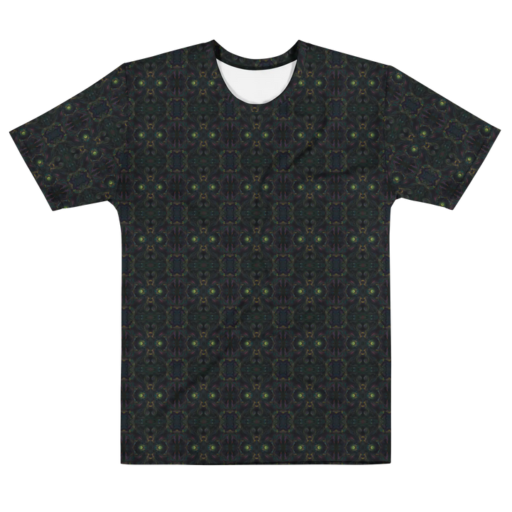 Alternate front flat of Psybot shirt – vibrant geometric robot art for visionary streetwear.