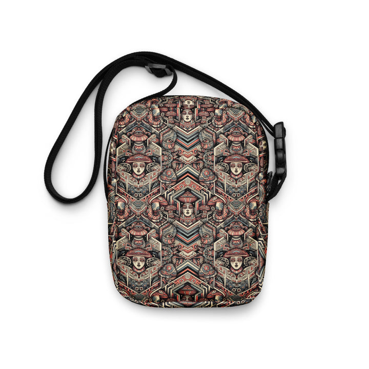 Back of GEOTRIBE bag – sacred tribal symmetry and psychedelic energy for visionary fashion lovers
