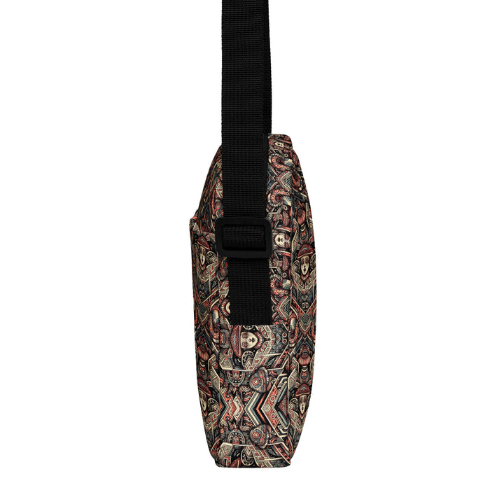 Left side view of GEOTRIBE crossbody – tribal sacred geometry for unisex psychedelic fashion