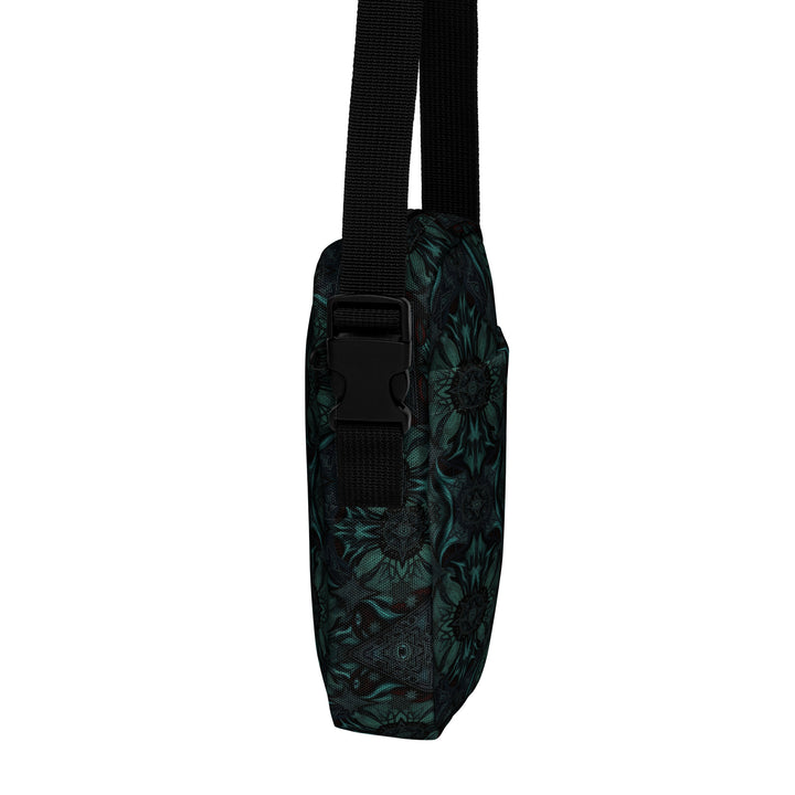 Right side view of Lumora psychedelic crossbody – compact design with rave fashion energy