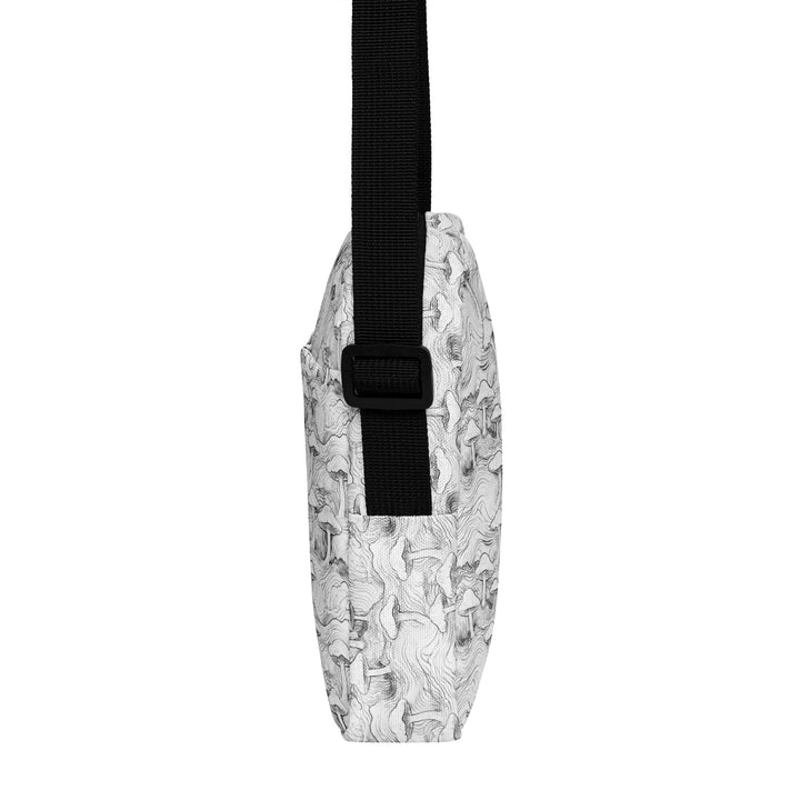 Left side profile of Mushforest sacred bag – lightweight utility style for festivals and city life