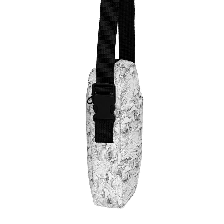 Right side view of Mushforest psychedelic crossbody – compact design with rave fashion energy