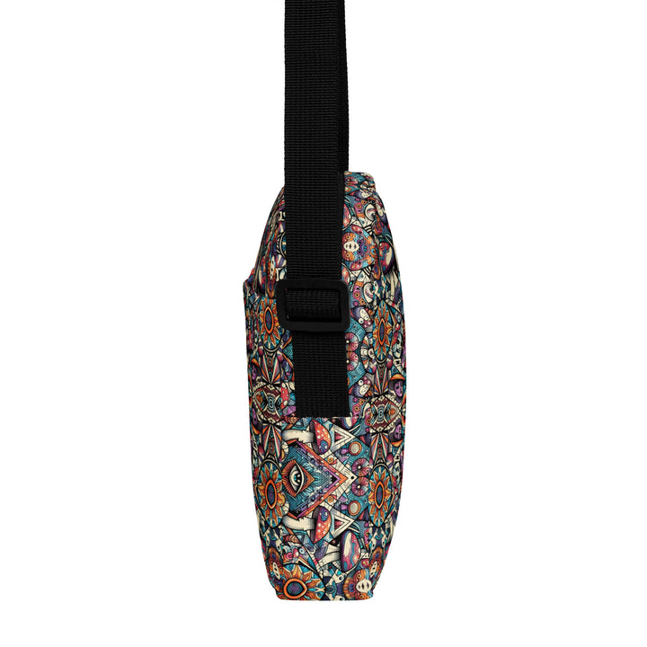 Left side profile of Mushtribe sacred bag – lightweight utility style for festivals and city life