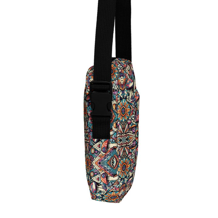 Right side view of Mushtribe psychedelic crossbody – compact design with rave fashion energy