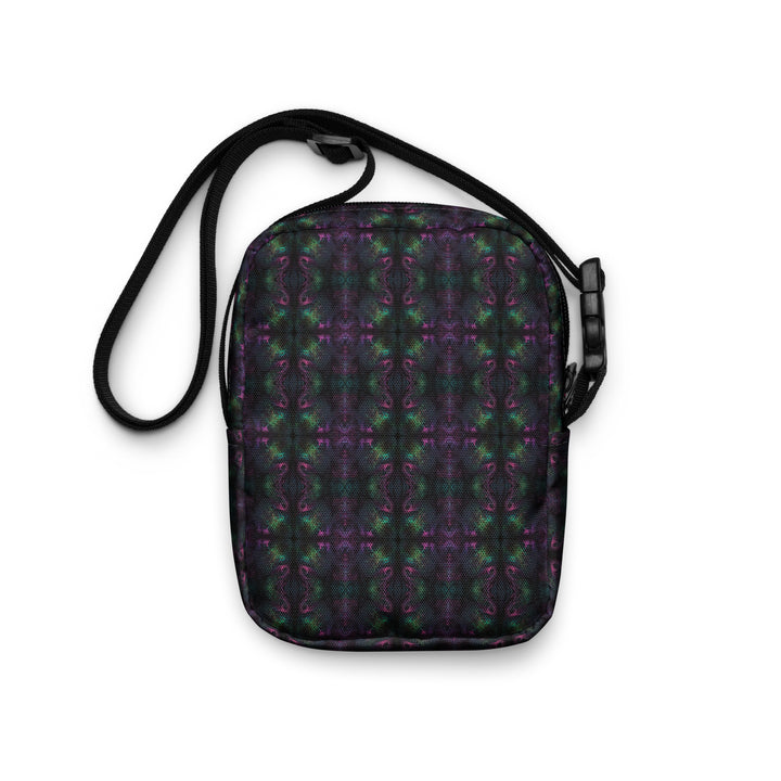 Back view of Nebulith crossbody – vibrant sacred pattern for psychedelic and rave fashion lovers