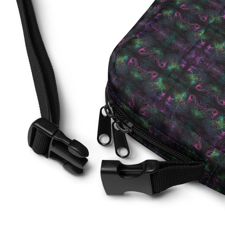 Strap and zipper details of Nebulith bag – adjustable, durable, made for bold daily use