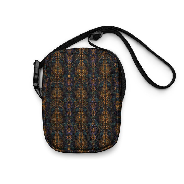 Front view of Psybear festival bag – sacred geometry design, compact and psychedelic