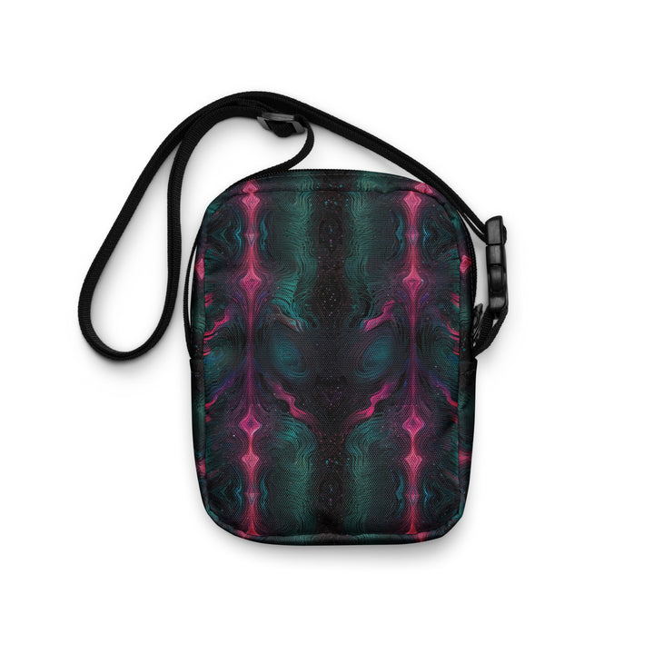 Back of Psylien bag – glowing sacred pattern and cosmic symmetry for visionary streetwear