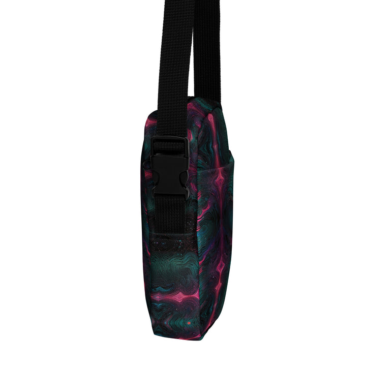 Right view of Psylien bag – unisex festival crossbody with cosmic geometry and rave-ready flair