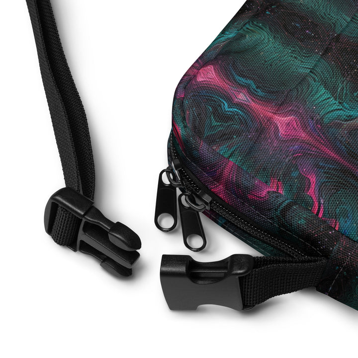 Zipper and strap detail of Psylien – durable and adjustable for everyday use and outdoor adventures