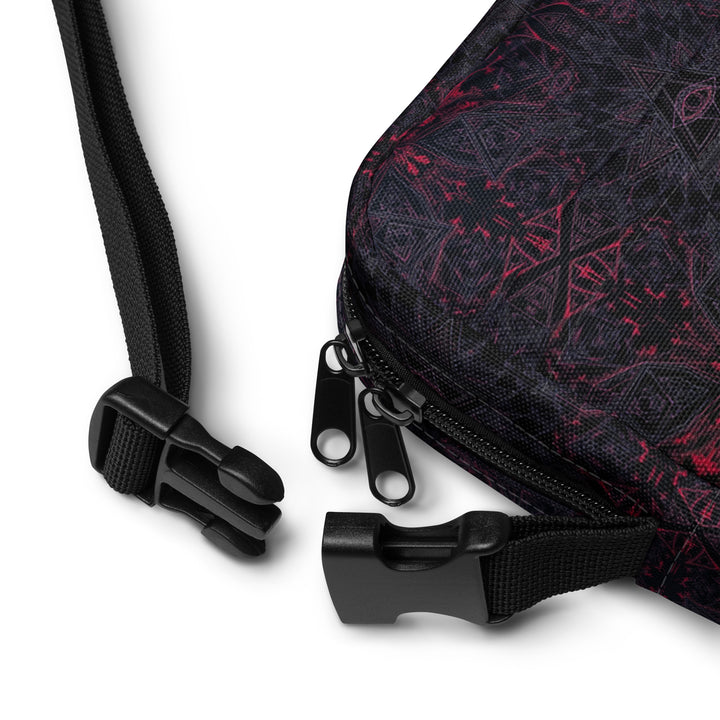 Strap and zipper details of THIRDEYE bag – adjustable, strong, and ready for rave adventures
