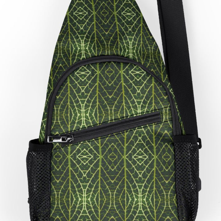 Close-up of FittoniaGrid print – detailed sacred geometry merged with fittonia leaf veins in psychedelic style