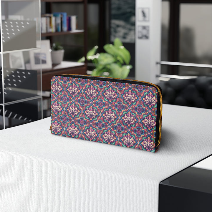IllusionLotus front display – psychedelic lotus wallet with sacred design